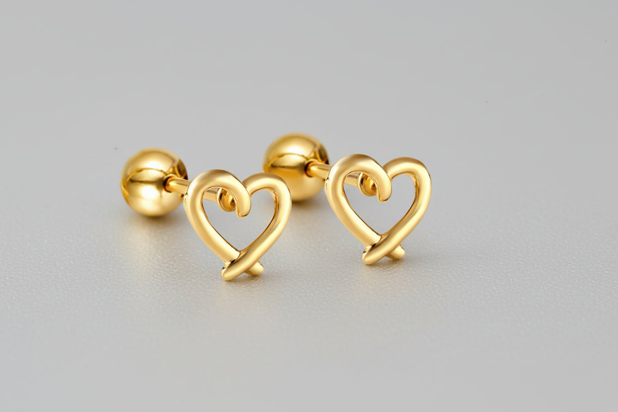 Gold Heart Earrings