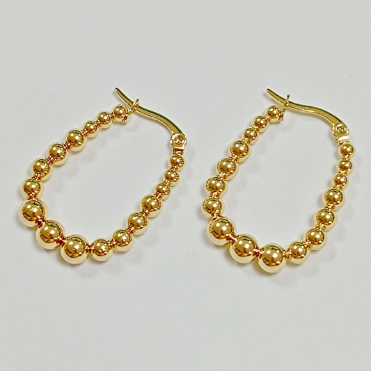 Golden Pearl Hoops