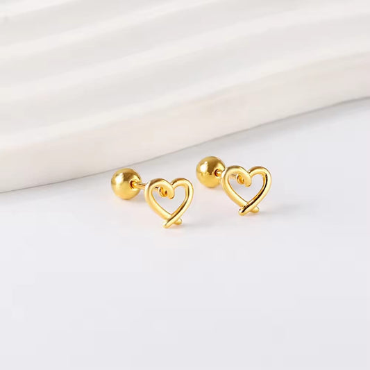 Gold Heart Earrings