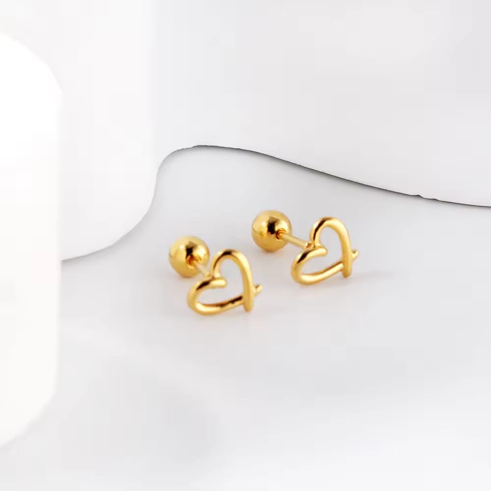 Gold Heart Earrings