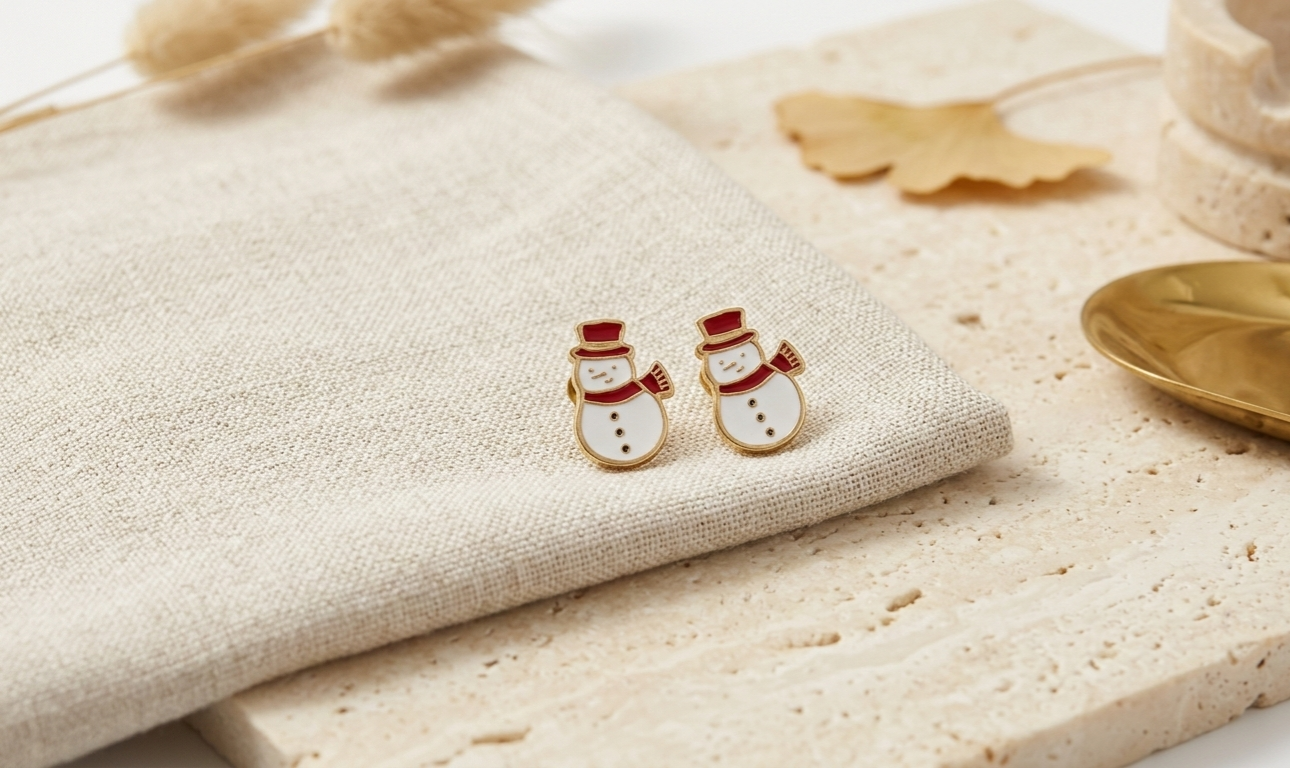 Snowman Stud Earrings
